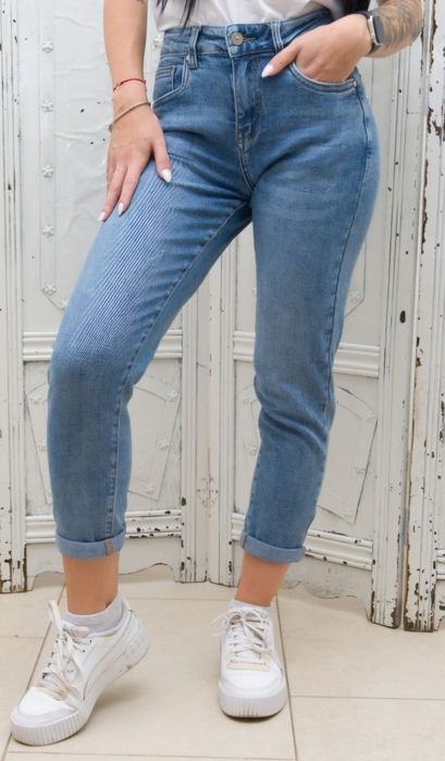 Дънки Mom fit мече