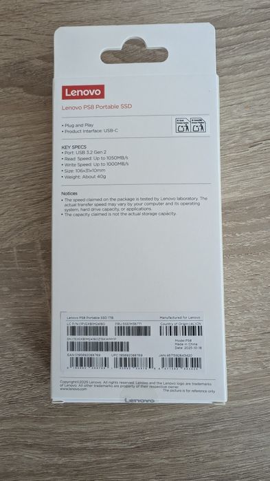 Lenovo PS8 Portable SSD 1 TB

Primit cadou, e nou, sigilat

Predare personala in Cluj-Napoca sau apropiere