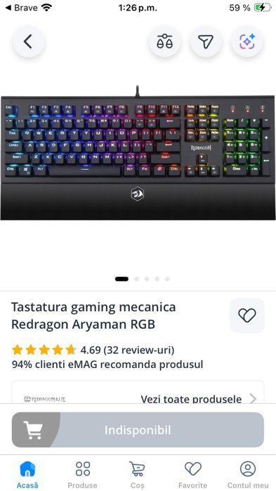 Redragon Aryaman RGB mecanica