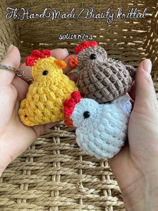 Ключодържател плетена кокошка