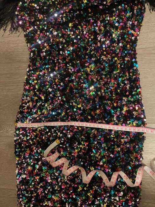 Rochie bby cu paiete si epoleti cu franjuri