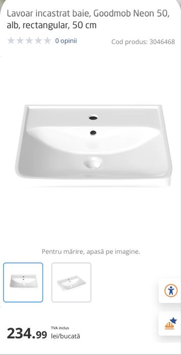 Masca lavoar + lavoar suspendat 50cm NOU!!