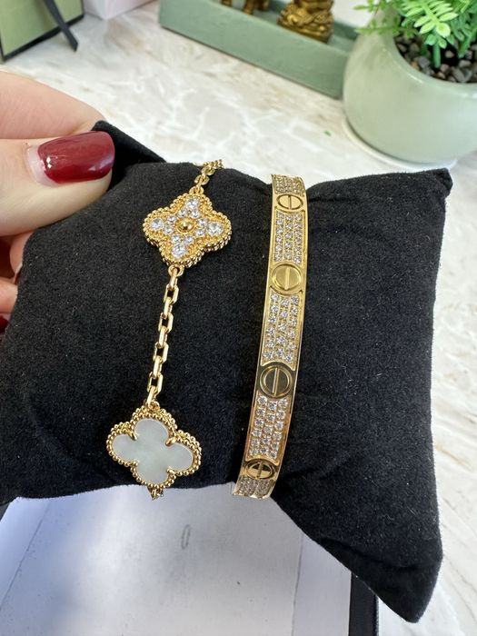 Set bratari Cartier si Van Cleef Gold 17/18 cm