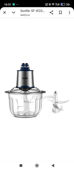 #SONIFER  FIRMASIDAN 
4 L li Chopper 
Kod; 8123
Matori 2 ta skoristli