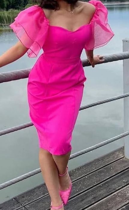 Платье 44 размера фуксия