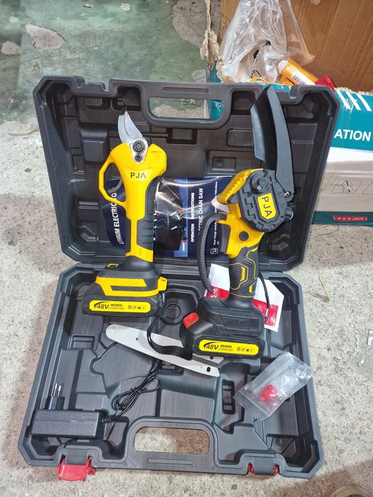 Set ferastrau si foarfeca cu 2 acumulatori