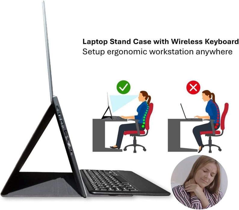 Калъф с клавиатура/поставка за преносим компютър до 13" ABEL IO