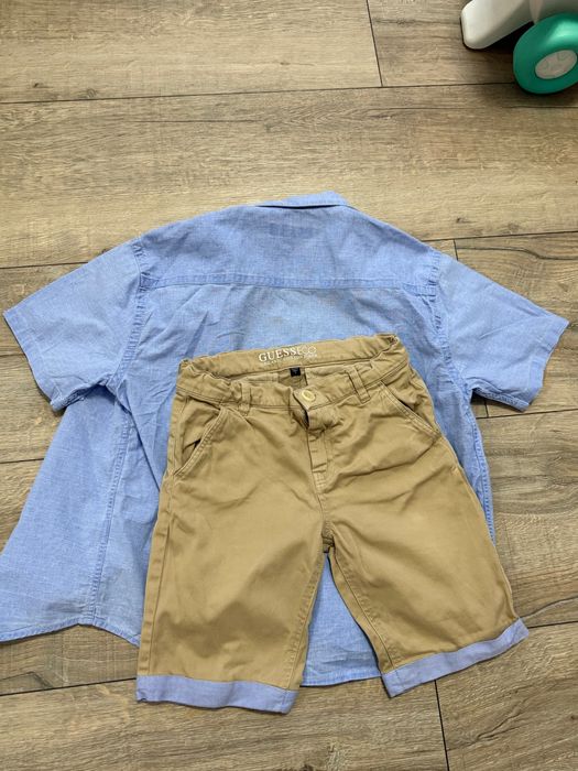 Pantaloni scurți Guess 130 , Camasa mâneca scurta Zara mărimea 134 cm