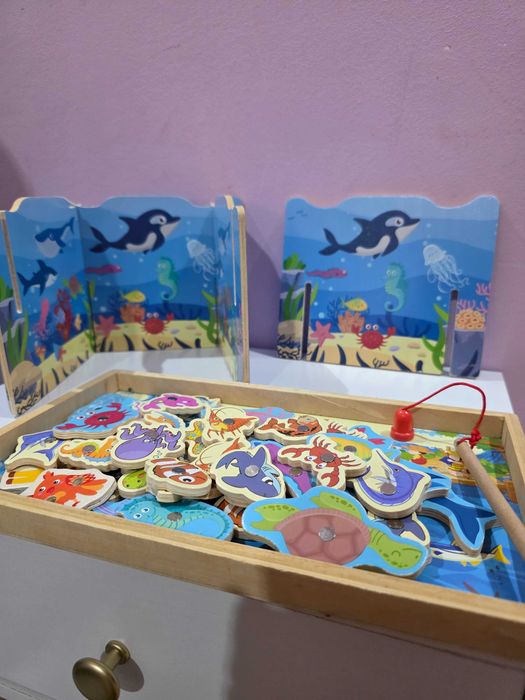 Дървени игри  С геометрични формички,  1+ години
