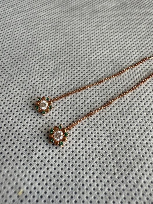 Серьги золотые сердечки и серьги продергушки