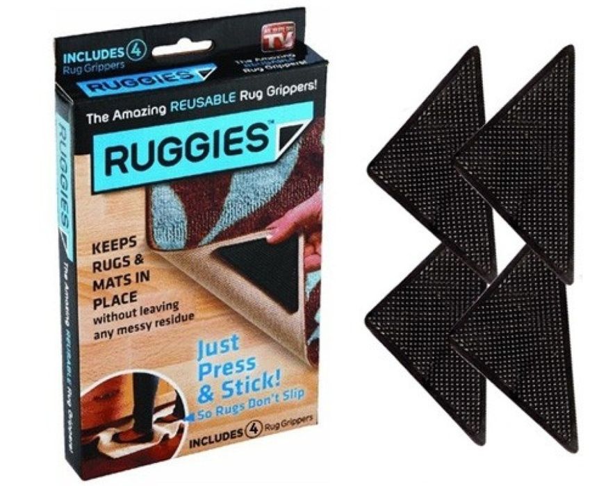 Антиплъзгащи силиконови подложки за килими Ruggies / Комплект от 4 бро