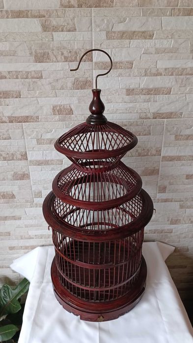 Стар китайски дървен кафез - ръчна изработка - рядък модел - 19в.