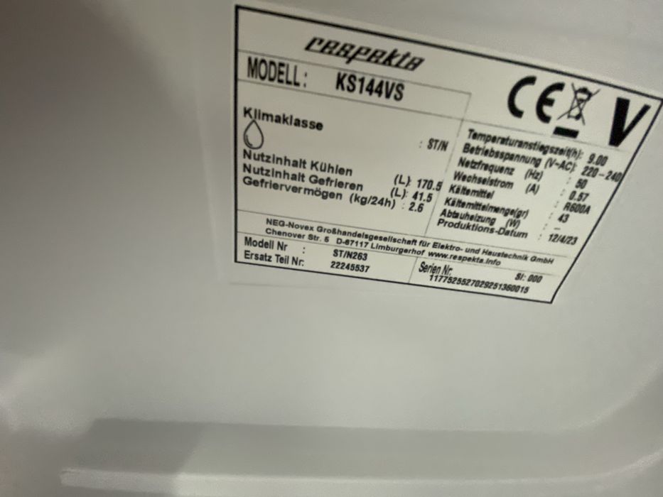 Хладилник Respekta Bento KS144VS Retro 171/42 л.,145/54 см .