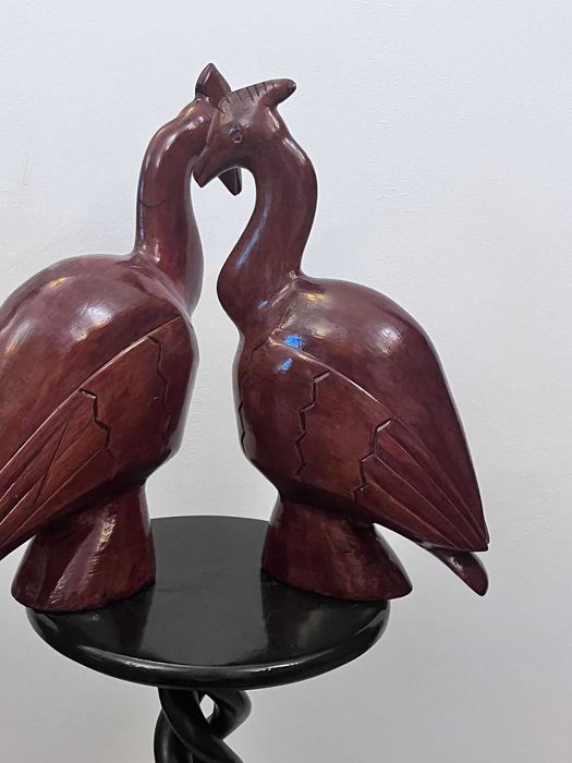 Doua statuete sculpturi mari grele vechi bibelou bibelouri figurine