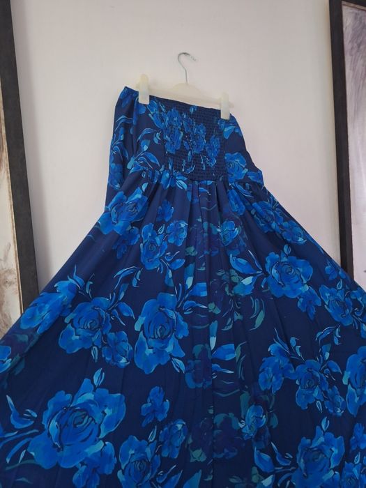 Ефирна синя  рокля