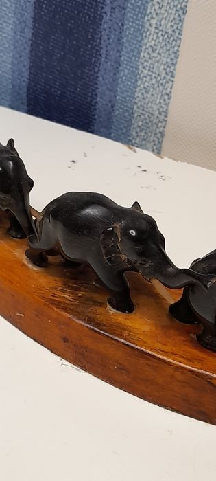 Ретро Стадо слончета ръчна изработка два вида дърво естествени материа