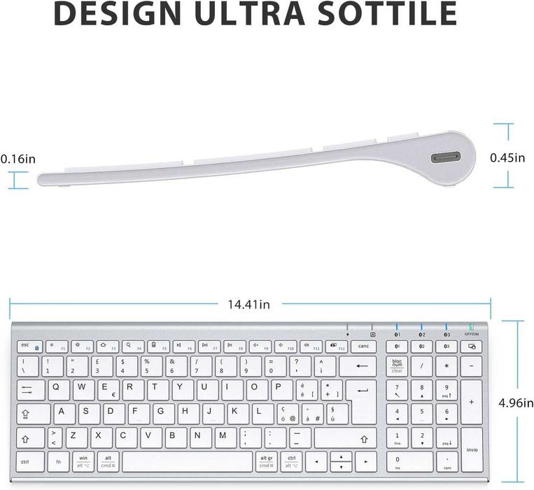 Tastatura Bluetooth Multi-Device iClever - Reincarcabila - Slim - Noua