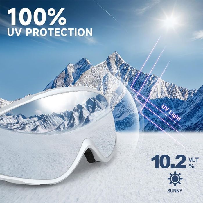 Ochelari de Schi OTG Protecție UV Antifog Sferici Oglinda – Pentru Purătorii de Ochelari