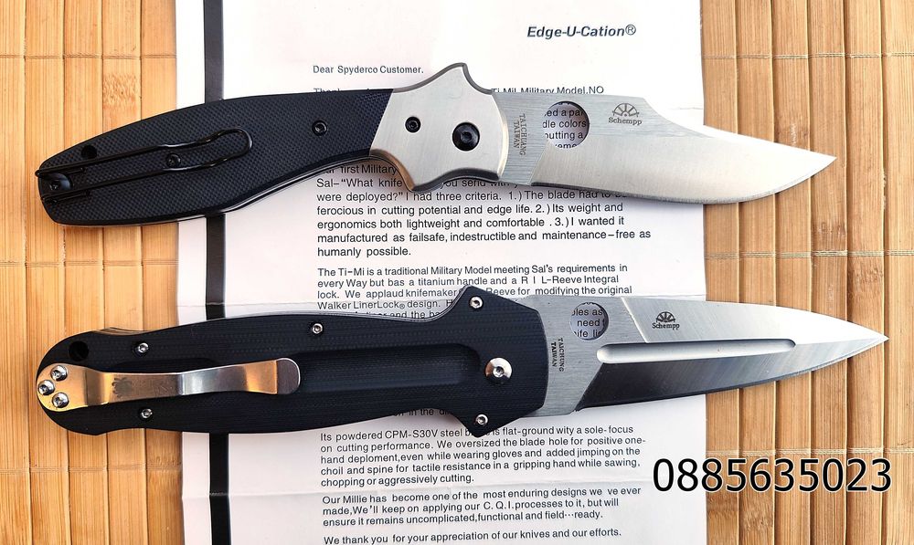 Сгъваем нож Spyderco Schempp Bowie / Schempp EuroEdge