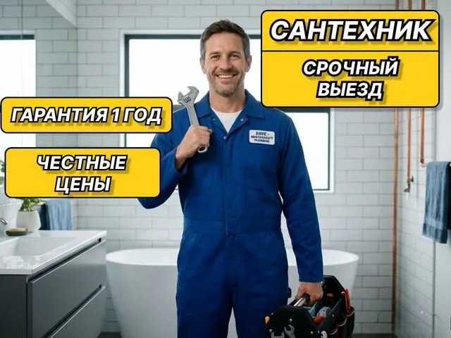 Сантехник.  Сантехнические работы, все виды работ без выходных. Засор