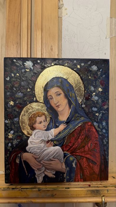 Realizez icoane pictate la comandă pe lemn