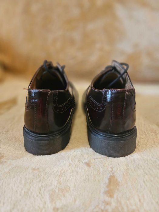 Pantofi KMB shoes tip Oxford dama piele maro rosiatic 38