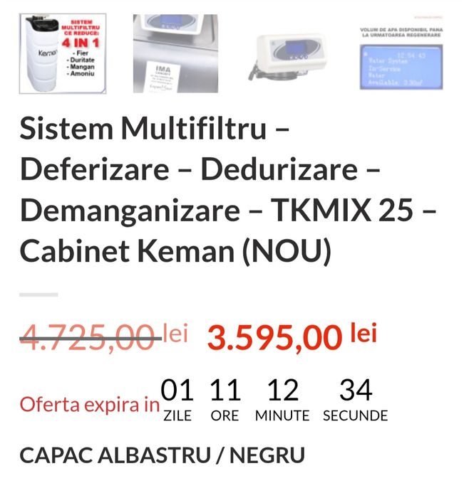 Filtru apa Keman TKMIX 25 dedurizare (anti fier, calcar, mangan, amoniu)