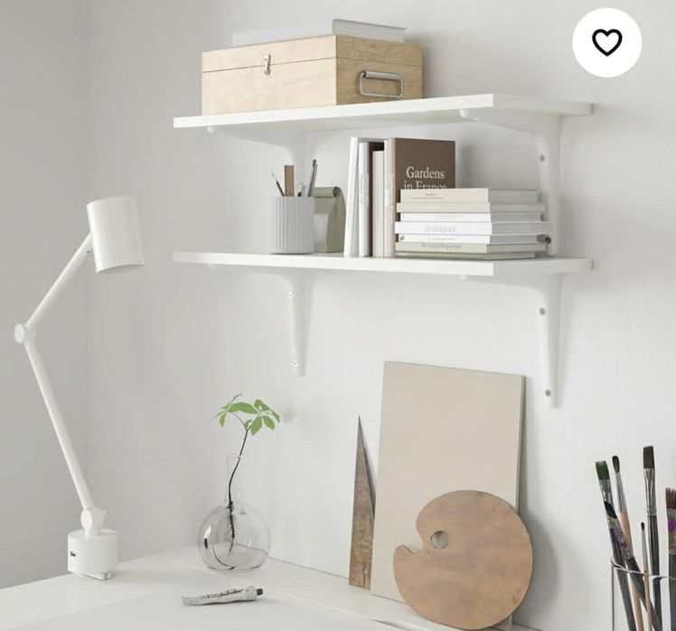 Combinaţie etajeră, alb/alb, 59x20 cm