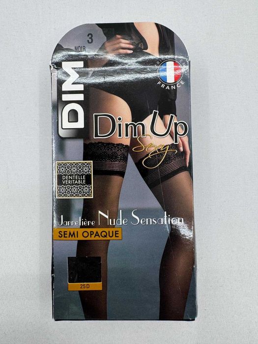 Dres dama cu dantela peste genunchi, 25D, DIM UP, negru, marime 3