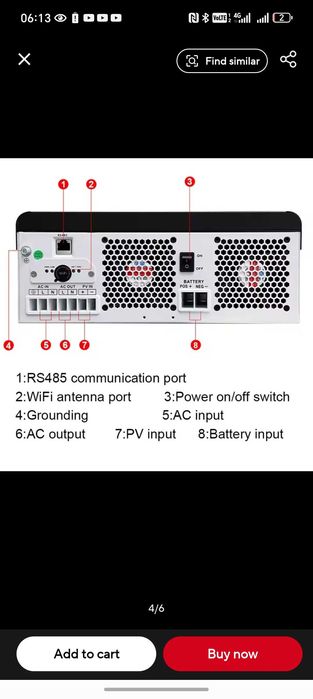 Invertor EASUN 6,2KW 48V, WI-FI NOU