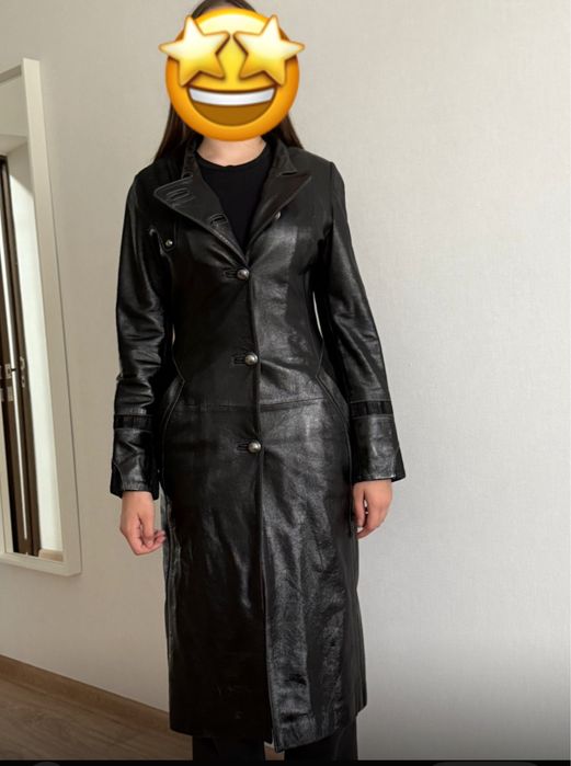 Плащ женский кожаный