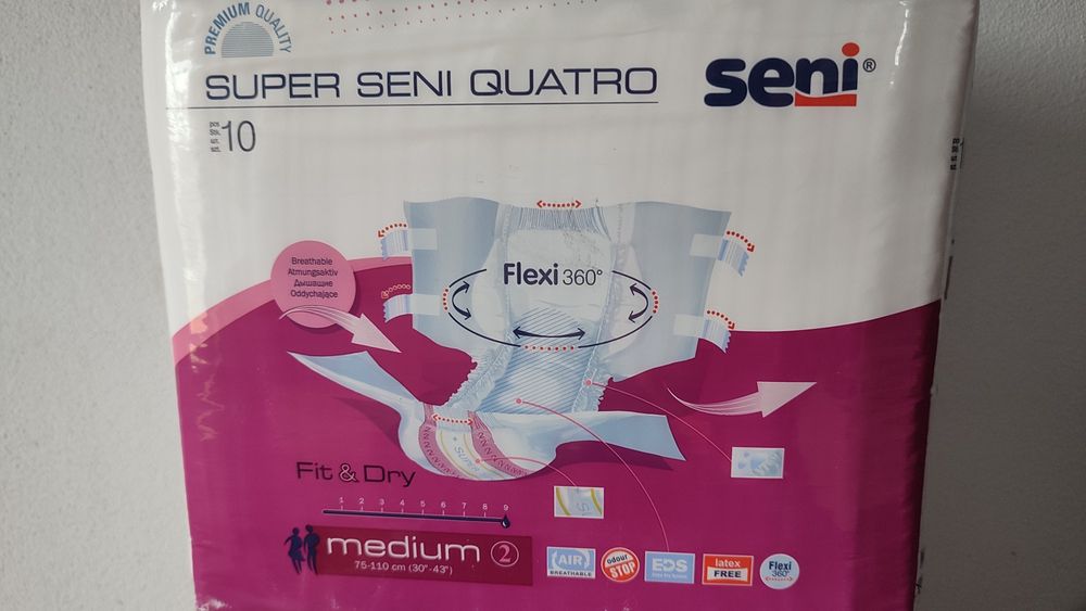 Scutece Super Seni Quatro, M, 10 bucati