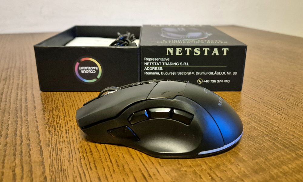 Mouse Wireless NETSTAT RGB, Bluetooth + 2.4GHz, Multi-Device, ca nou