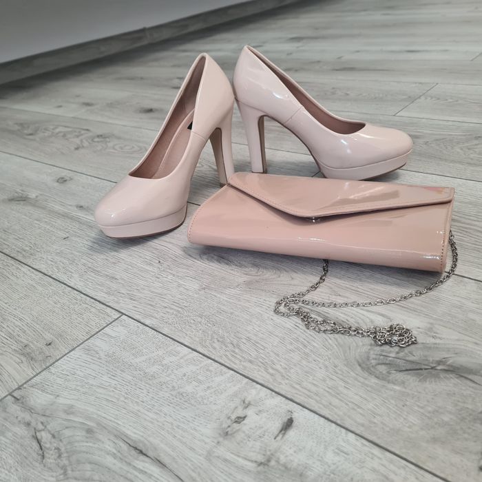 Set pantofi cu toc+ geanta/plic
