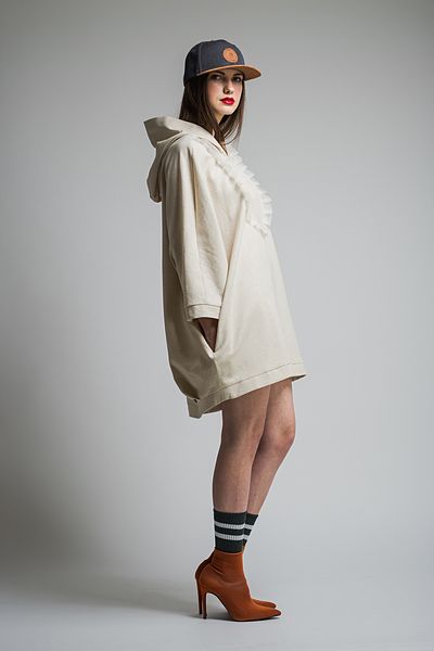 Hanorac panza, Nicoleta Obis, bej, marime universala, nou