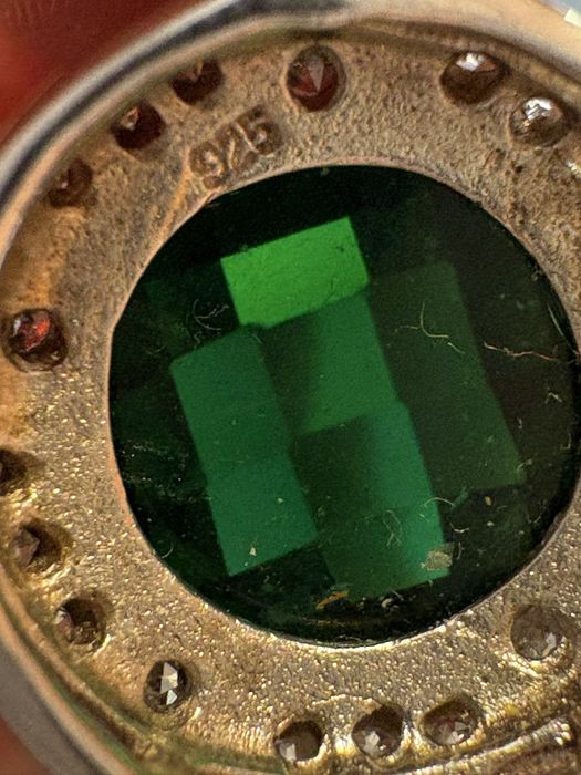 Сребърен комплект с изумруди