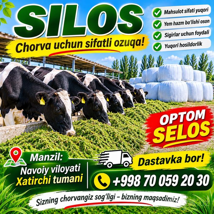 Selos yem, silos chorva uchun yem kepak arpa bugdoy