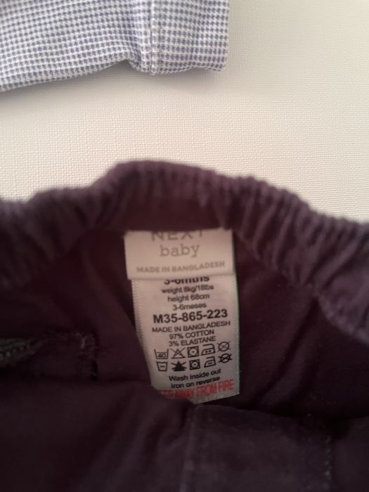 Бебешка риза и панталон next 3-6 месеца