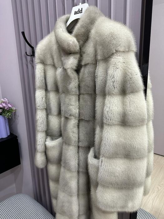 Норковая шуба белая
