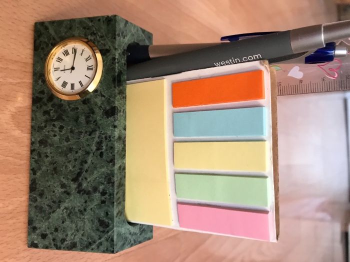 Ново Стилно преспапие, Мрамор, с Японски часовник, Луксозна опаковка