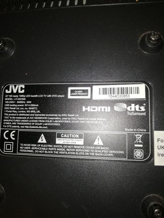 Piese Tv monitor Jvc led 1080 Hd 22''inch LT-22C540 ecran placa baza