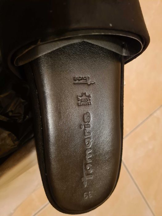 Намалени! Нови Tamaris чехли ест. кожа 39н с кутия