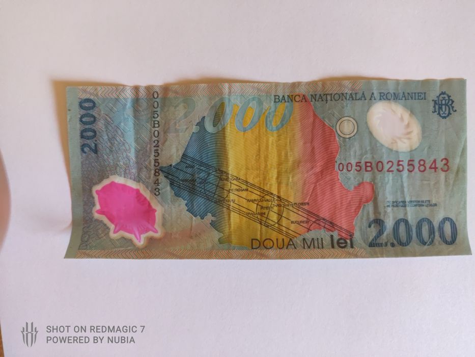 Bancnotă originală  2000lei din 1999.