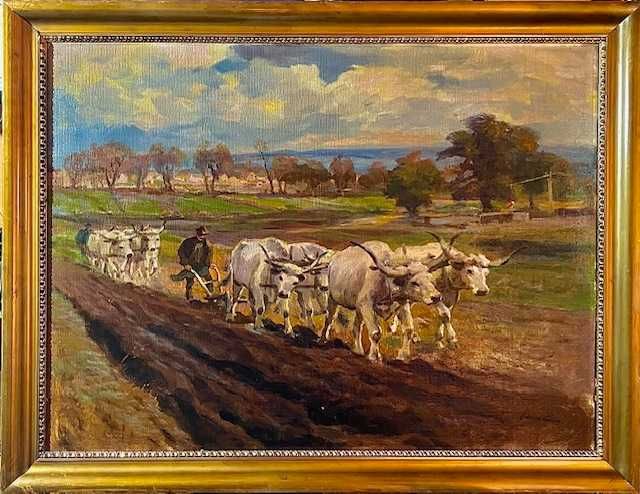 IMPECABIL! Tablou DE COLECTIE, Vechi, Mare 80x60cm+Rama, semnat Cserna Károly (1867-1944)