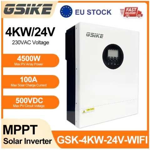 Kit 4 panouri fotovoltaice 455W + Invertor 4kW-24V + baterie 2.56kWh lifepo4