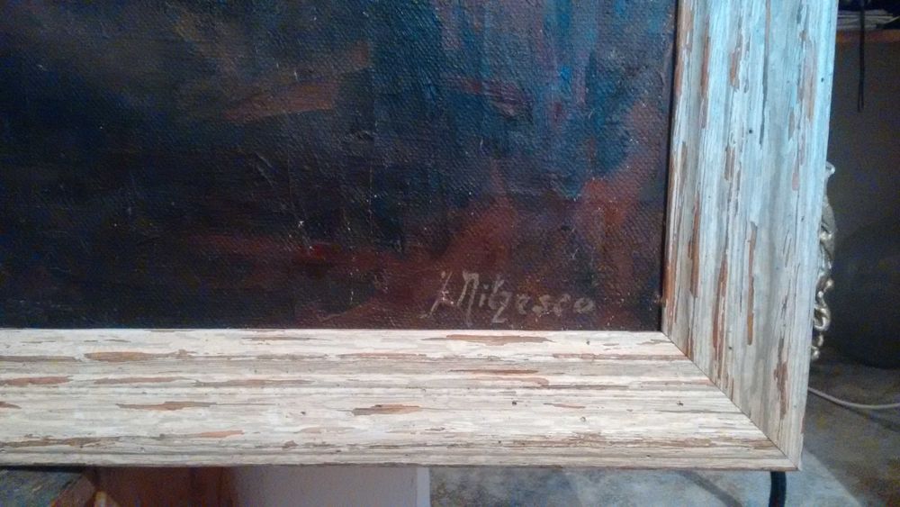 Jean Nitescu - Autoportret - Ulei pe Panza 115/90cm Rama Lemn Cadru