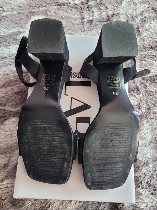 Sandale Answear negre piele naturala intoarsa