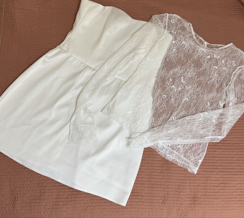 Белое платье двойка