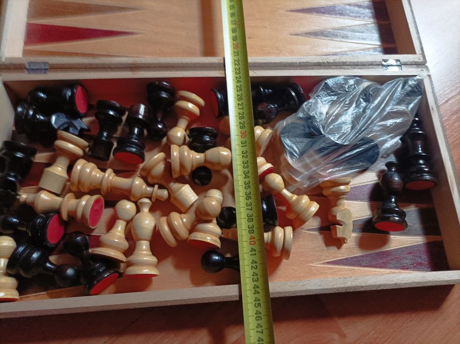Joc table și șah nou ,lucrat manual,44/44 dimensiuni