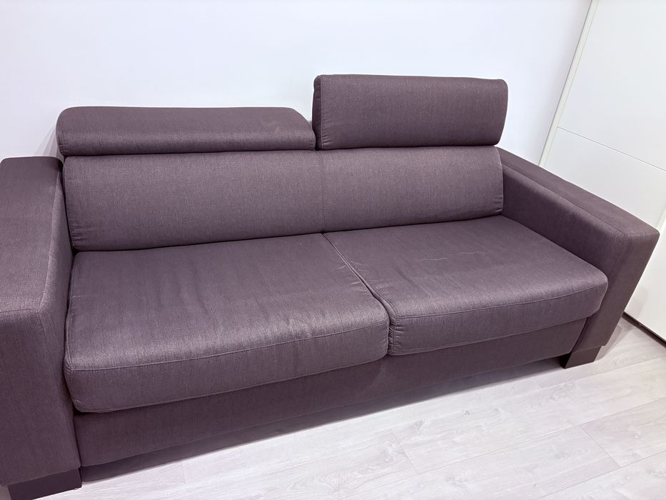 Canapea Extensibilă, textil, gri închis,